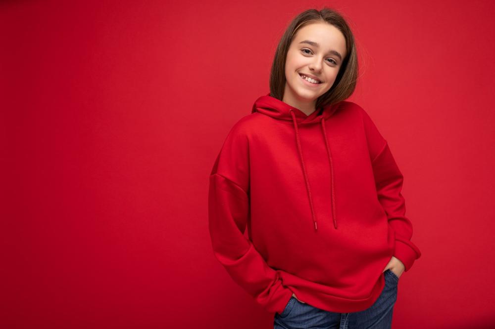 brunette red jumper.jpg